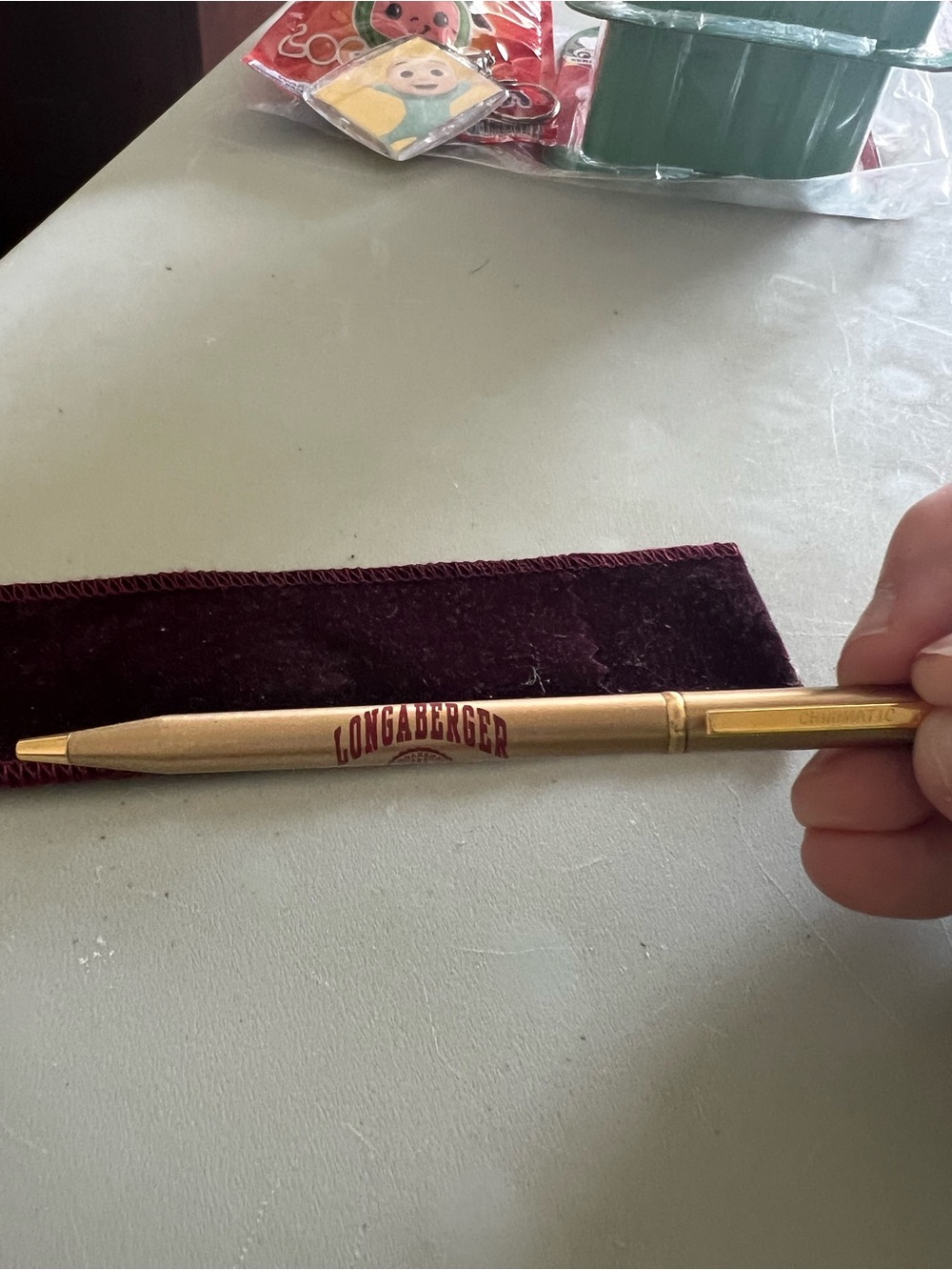 Longaberger Gold Ballpoint Pen with Red Logo